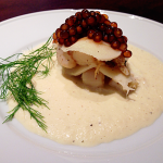 Vieiras com palmito pupunha ao molho de limão 