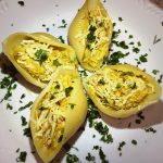 Conchiglioni com siri e açafrão